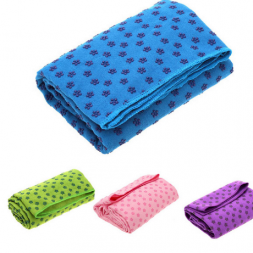 Towel with Mesh Bag for Yoga Exercise Fitness Equipment - Yoga Mat Towel Non-slip Sweat Absorbent 183 * 62cm Yoga Mat